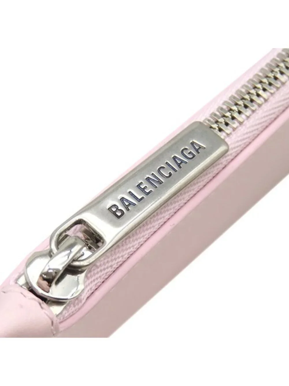 Balenciaga Coin Case Envelope Long Calf Petal Pink Army Green Matte Silver